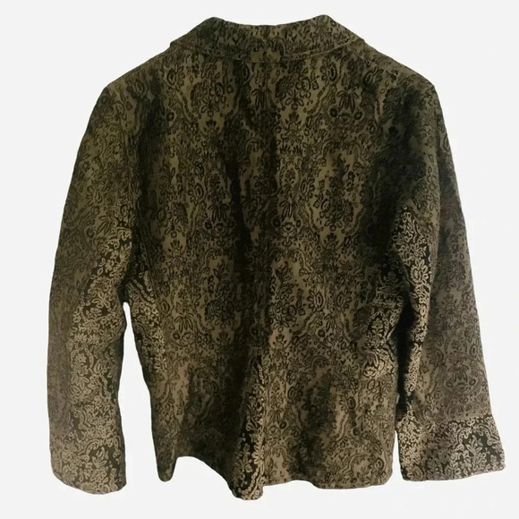 J.Jill Blazer Floral Brocade Jacquard Blazer Jacket Size 8 Single Breasted - Picture 2 of 8